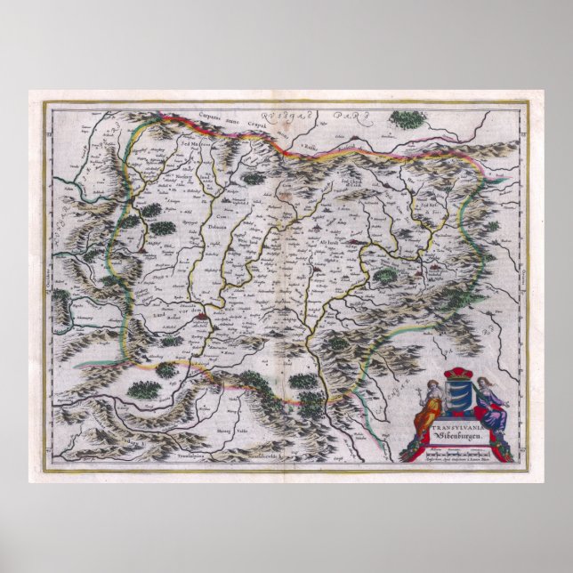 1647 Siebenbürtige Karte Poster (Vorne)