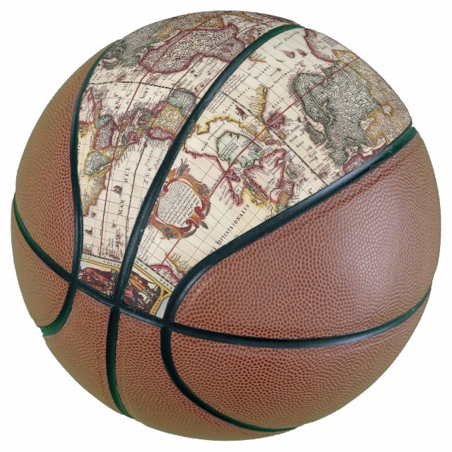 1652 Weltkarte, Doncker Seeatlas Weltkarte Basketball (angewinkelt)