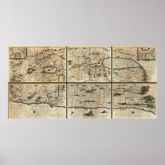 1662 Janson Hornius Heiliges Land Israel Palästine Poster (Vorne)