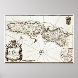 1671 St. Croix Jungfrau Islands Danish West Indi K Poster