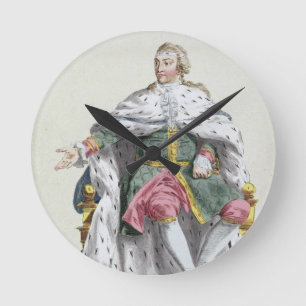 (1682-1718) König Charles-XII Schweden von 'Receu Runde Wanduhr