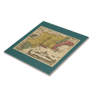 1685 Map - New Belgium, The New World, New England Fliese