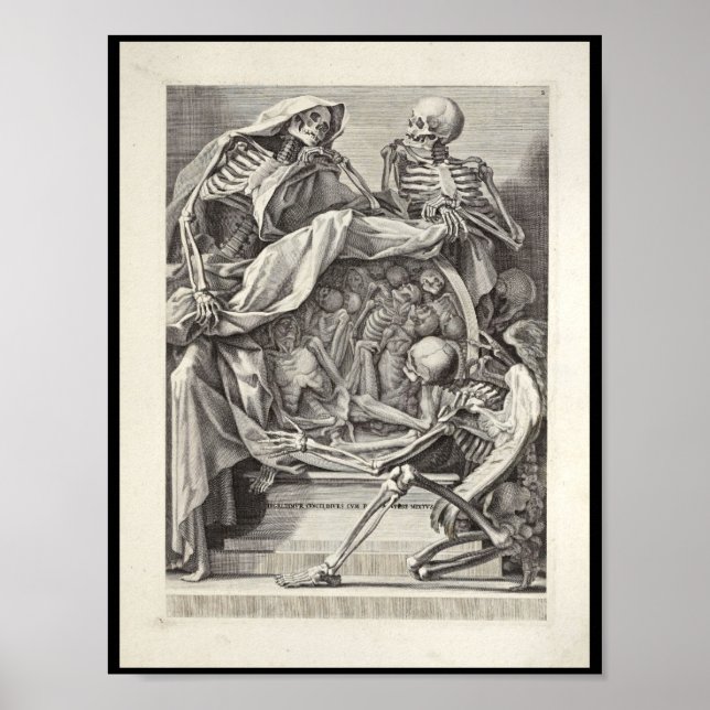 1691 Künstlerische Anatomie Skelette Kunst drucken Poster (Vorne)