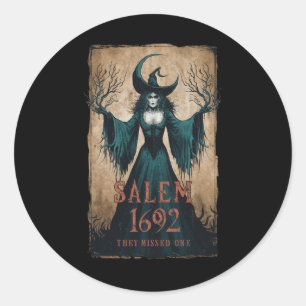 1692 fehlte ein Halloween-Feminist Hexentria Runder Aufkleber