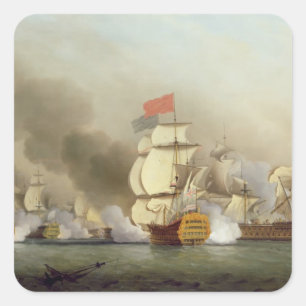 (1697-1762) Sieger VizeAdmirals-Sir-George Ansons Quadratischer Aufkleber