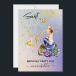 *~* 16 16 . GEBURTSTAG Blue Mermaid Ombre Birthday Einladung<br><div class="desc">* Energetisch verbesserte Magische Fantasie 16 . GEBURTSTAG funkelnd MODERN dunkle BLAU Farbkombo mit Long BLONDE luscious Haare. Es gibt viele schöne Blume um sie herum. Sie SPIELT eine goldene HARP. Die glänzenden 16 GOLD FOIL BALLOON Zahlen sind eine phantastische Ergänzung zu Ihrer Sweet 16 Birthday Party Einladung. Unsere Meerjungfrau...</div>
