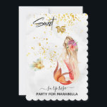 *~* 16 16 . GEBURTSTAG Floral Mermaid Geburtstag Einladung<br><div class="desc">* Energetisch erweitertes ÜBERRASCHENES PARTY 16 . GEBURTSTAG funkelnd MODERN Korallenpfirsich rosa Farbmaid mit Lang luscious Haare. Die glänzenden 16 GOLD FOIL BALLOON Zahlen sind eine phantastische Ergänzung zu Ihrer Sweet 16 Birthday Party Einladung. Unsere Meerjungfrau schwimmt nicht allein. Sie hat immer eine bezaubernde FISH dabei. Die Kanten sind geschmolzen....</div>