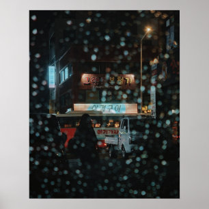 16×20 Jeju City Regenacht Stadtfoto Druck Poster