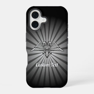 16 Aigle gris avec coque iphone à deux têtes
