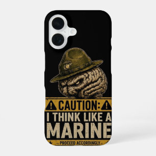 16 Attention : Think Like a Marine Coque pour iPhone