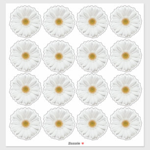 16 autocollants kiss-cut en forme de fleurs de ger
