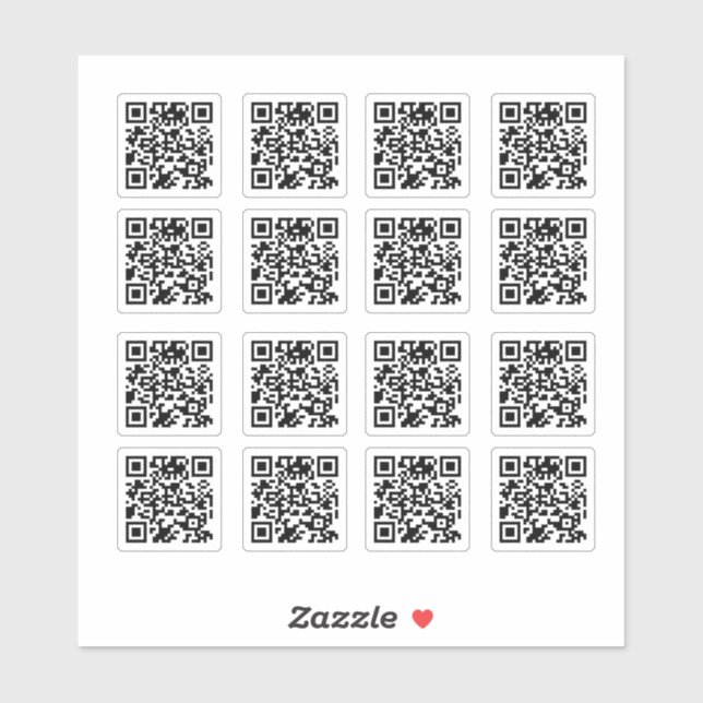 16 Autocollants transparents de code QR personnali (Feuille)