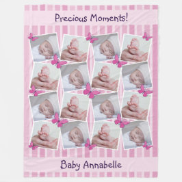 16 Bilder Collage Wertvoll Moments Pink Fleecedecke