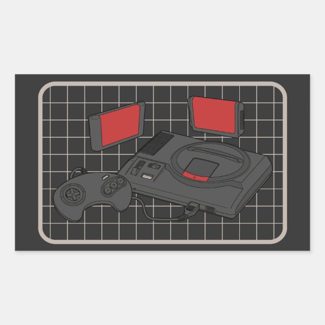 16 Bit Power! Rechteckiger Aufkleber (Vorderseite)