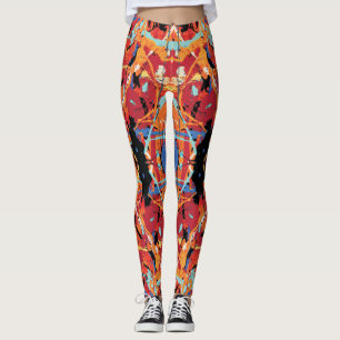 16 Bit Villain Orange Black Spritzer Leggings