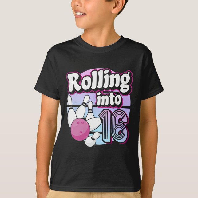 16 Bowling 16. Geburtstag T-Shirt (Vorderseite)