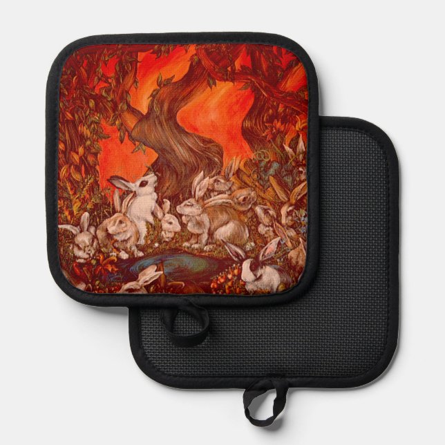 16 Bunnies Topflappen (Vorderseite/Rückseite)