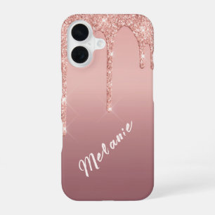 16 coque iphone de Parties scintillant Gold rose avec