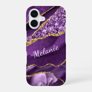 16 Coque iphone de Parties scintillant Purple Gold av