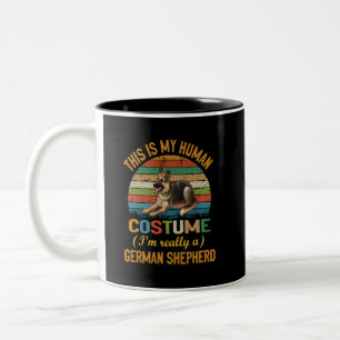 16 Das ist mein menschliches Kostüm, ich bin wirkl Zweifarbige Tasse
