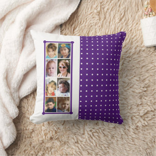 16 Foto Collage Polka Punkte werfen lila Kissen