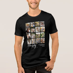 16 Foto-Collage Vaters Bilder Erinnerungsstück Tri-Blend Shirt