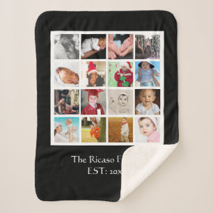 16 Foto DIY Collage Personalisiert Sherpadecke