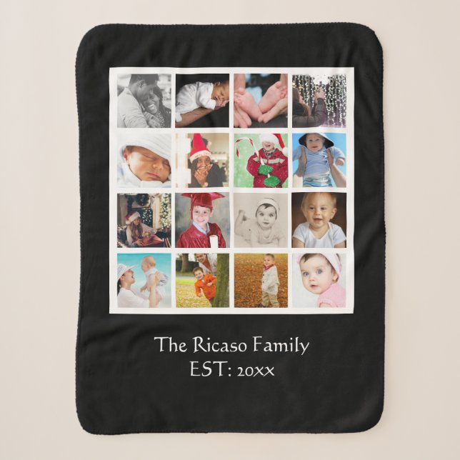 16 Foto DIY Collage Personalisiert Sherpadecke (Vorderseite)