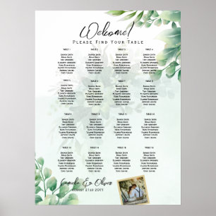 16 FOTO Hochzeitssitze im Grünen mit Tisch Willkom Poster