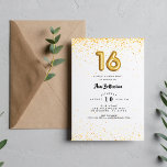 16 . Geburtstag 16. Confetti Geburtstagsparty Einladung<br><div class="desc">Niedliche Goldkonfetti und Foto 16. Geburtstagsfeier für ihre 16 . Geburtstag Geburtstagsparty. Passen Sie das Foto auf der Vorderseite und die Party-Details auf der Rückseite an.</div>