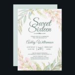16 . Geburtstag 16. Geburtstag Blauer Rosa Einladung<br><div class="desc">Blauer Rosa Blumenladen 16 . Geburtstag 16. Geburtstag Einladung, elegantes rosa Blumendesign mit Blätter in blass blau und grün Aquarellfarben. Diese schicke, süße 16 Einladung besticht durch elegante Schrift und moderne Typografie. Die Rückseite der Karte ist in einer passenden blauen Aquarellfarbe gestrichen. Für weitere Anpassungen klicken Sie bitte auf den...</div>