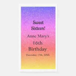 16 . Geburtstag 16. Geburtstag Custom Glittery Pin Serviette