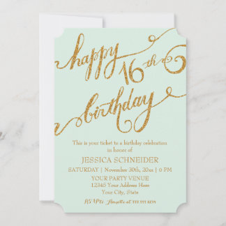 16 . Geburtstag 16. Geburtstagsparty Einladung