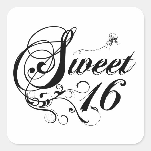 16 . Geburtstag (16) Quotes Quadratischer Aufkleber (Vorderseite)