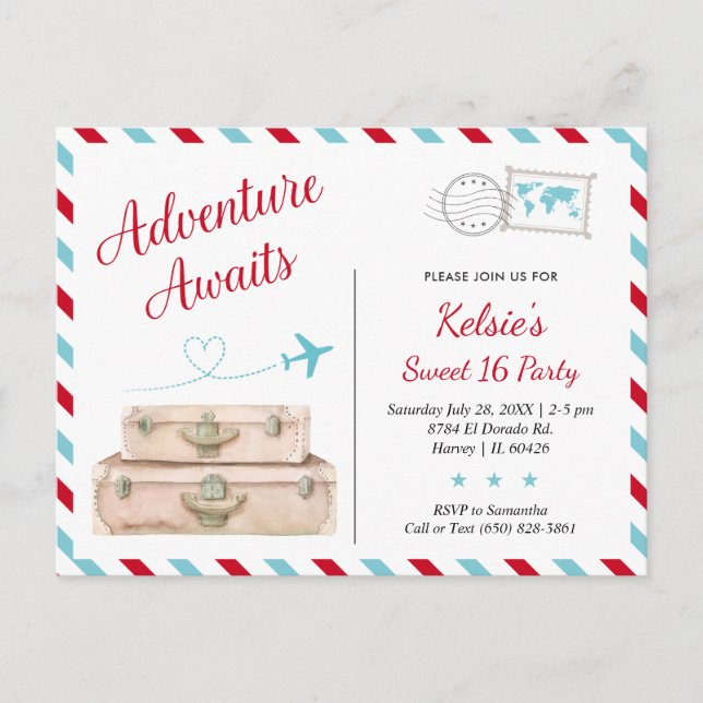 16 . Geburtstag Adventure Park/Garten Girl Postkarte (Vorderseite)