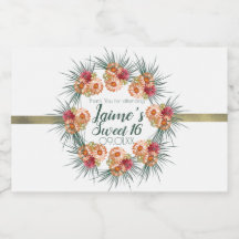 16 . Geburtstag Aquarell Blumengrün