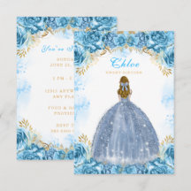 16 . Geburtstag Baby Blue Birthday Einladungskarte