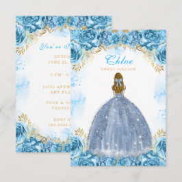 16 . Geburtstag Baby Blue Birthday Einladungskarte