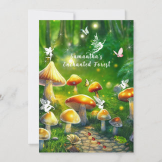 16 . Geburtstag Bezaubernde Wald Pilze Fairies Einladung