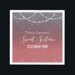 16 . Geburtstag Birthday Celebration Ombre Diamond Serviette<br><div class="desc">Girly Glitzer mit extravagantem Skriptnamen Typografie. Eleganter Diamant und funkelnde Sterne Konfetti Grenze. Blau bis pink ombre Hintergrund. Ideal für süße 16 Feiern. Der gesamte Text ist einstellbar.</div>