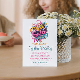 16 . Geburtstag Birthday Party I Graffiti style 2 Einladung