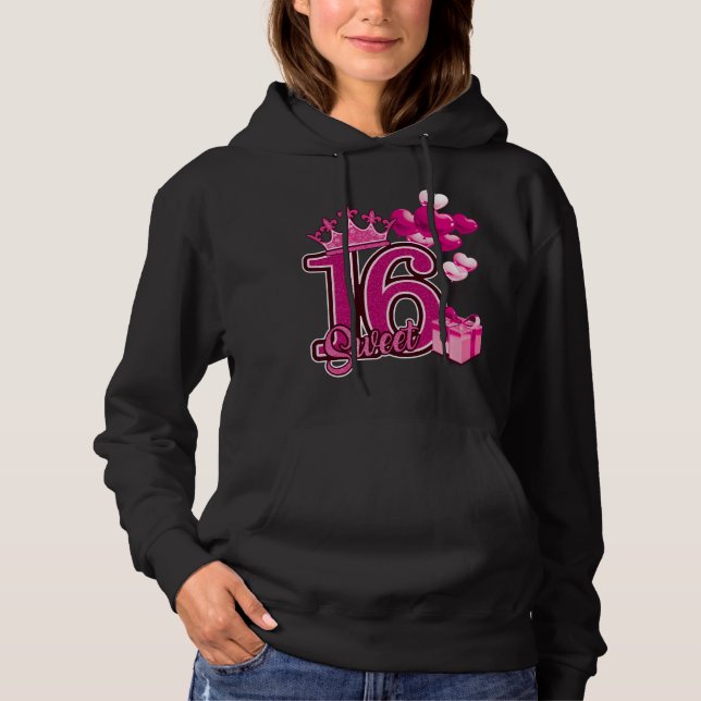 16 . Geburtstag Birthday Pink Hoodie (Vorderseite)