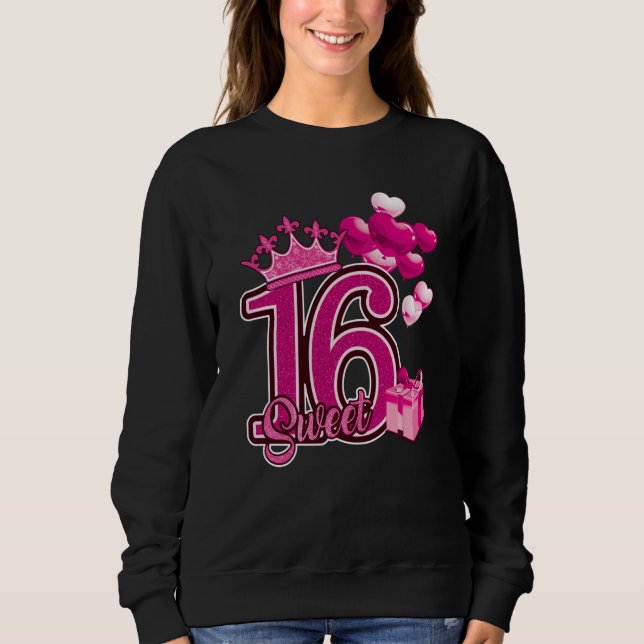 16 . Geburtstag Birthday Pink Sweatshirt (Vorderseite)