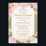 16 . Geburtstag Birthday Sparkle Pink Gold Floral Einladung<br><div class="desc">Hübscher 16 . Geburtstag Einladungen im Kleinen Bayleigh Store! Wir haben Kunstwerke von: www.createthecut.com</div>