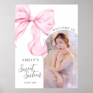 16 . Geburtstag Bow Foto Begrüßungszeichen Poster