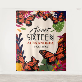 16 . Geburtstag Butterfells Foto Hintergrund Wandteppich