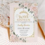 16 . Geburtstag Champagne Ivory Blush Floral Gold Einladung<br><div class="desc">Personalisieren Sie diese elegante Sweet 16 Birthday Einladung mit eigener Formulierung einfach und schnell,  einfach auf die Schaltfläche Anpassen,  um den Stil und die Platzierung des Textes weiter zu ordnen und zu formatieren. Matching-Elemente im Speicher verfügbar. c) Das glückliche Cat Studio</div>