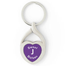 16 . Geburtstag Custom Initial Lila und White