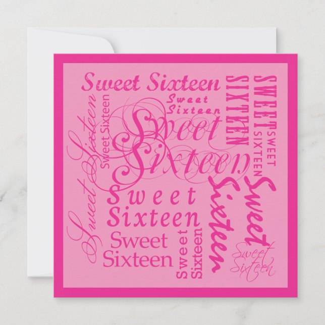 16 . Geburtstag Einladung (Vorderseite)