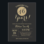 16. Geburtstag Einladung Black and Gold Glitzer<br><div class="desc">16. Geburtstag Einladung Black and Gold Glitzer Card.
Für weitere Anpassungen klicken Sie bitte auf die Schaltfläche "Anpassen" und verwenden Sie unser Designwerkzeug,  um diese Vorlage zu ändern.</div>